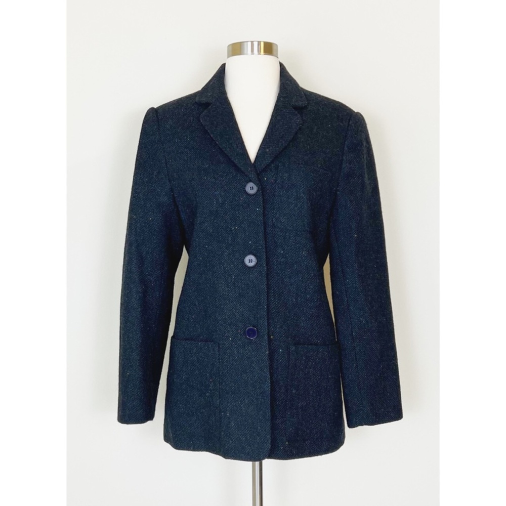 Sandro 100% Wool Tweed Coat Blazer Jacket 8